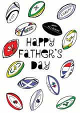 rugby father Father's Day Card 7027 created by A Ray of Sunshine Cards