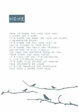 Heartfelt Poem New Home Card - Birds - Home Is Where You Hang Your Coat created by Joanna Miller