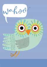 congratulations card, wahoo, owl, cute and funny created by Kali Stileman