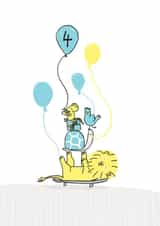 4 lion Birthday Card 25717 created by Sarah Ray