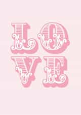Love - Retro font card - Wedding and Engagement created by Percy & Pearl