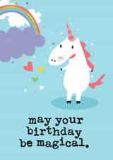 Cute Birthday Card - Unicorn - May Your Birthday Be Magical created by Mrs Best Paper Co.