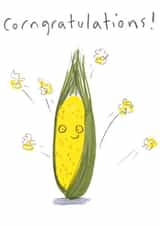 Cute Vegetable Congratulations, Popcorn, Farmer, Gardener, Well Done, Exam created by Jo Clark