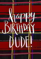 dude tartan Birthday Card 4252 created by Claire Lefevre