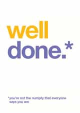 Tongue-in-cheek congratulations card to say well done, you're not a numpty! created by Wordplay Design