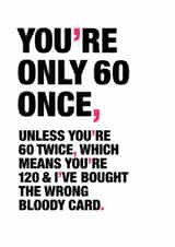 60 age Birthday Card 9428 created by Wordplay Design