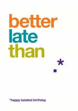 belated sorry Birthday Card 9430 created by Wordplay Design