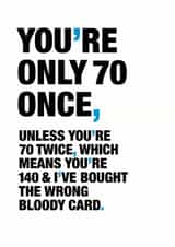 70 70th Birthday Card 9433 created by Wordplay Design