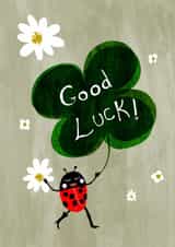 ladybird cute Good Luck Card 2016 created by Susse Linton