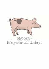 Funny Pig Birthday Card created by Becka Griffin