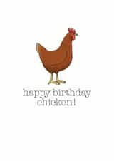 Funny Birthday Card - Chicken - Pun created by Becka Griffin