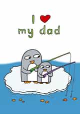 Penguin Father's Day or Birthday card - Gone fishing! created by Penguin Parade