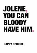 divorce single Thinking of you Card 9438 created by Wordplay Design