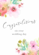 Floral wedding day design - pink and blue created by Percy & Pearl