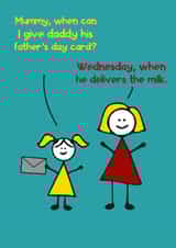 milkman funny Father's Day Card 23839 created by Pottsy Prints