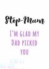 stepmum stepparent Mothers Day Card 8417 created by Hoobynoo