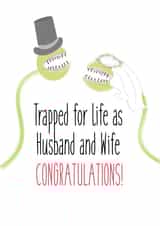 Trapped for life - Funny wedding day card - Venus fly trap inspired created by Pack a Punch Designs