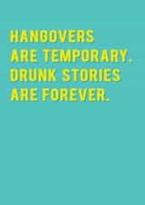 Funny Birthday Card - Hangovers - Alcohol - Drunk Stories created by Redback Cards