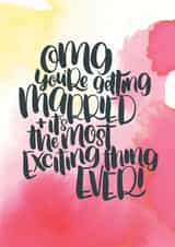 OMG you're getting married! Water paint - Wedding/engagement created by Paper Pipit