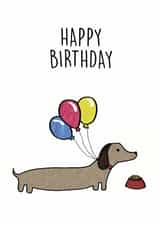 Sausage Dog Birthday Card 9182 created by Bronte Laura Illustration