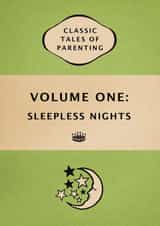 funny sleepless New Baby Card 5456 created by Bookishly