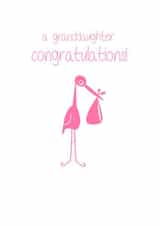 girl stork New Baby Card 2690 created by Leah Roberts