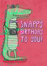 Cute Birthday Card - Snappy Birthday To You! - Crocodile created by Katie Ruby Illustration