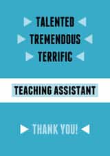 Teaching Assistant Thank You Card created by Flaming Imp