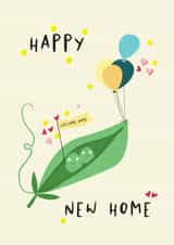 Cute Two Peas In A Pod New Home Card - Peas - Happy New Home created by Coupole Carnaby