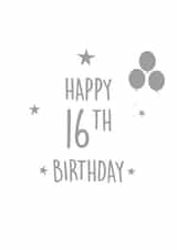 Classic Birthday Card - 16th - Stars created by The White Sage Way