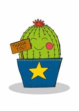 Cute Cactus Thank You Card - Cactus created by Ivorymint cards