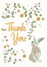 Rabbit bunny Thank You Card 10157 created by Ink Pudding