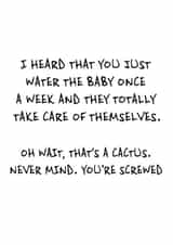 BABY CACTUS Pregnancy Card 9044 created by Pack a Punch Designs