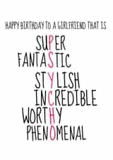 GIRLFRIEND BIRTHDAY Birthday Card 9046 created by Pack a Punch Designs