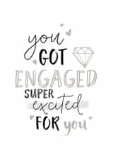 Diamonds and love heart engagement card created by Katie Phythian Design