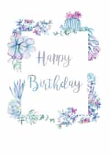 Cactus and Succulent Watercolour Birthday Card created by Mint & Mustard