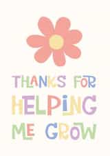 Sweet Daisy Thank You Card - Thanks For Helping Me Grow created by Poppy Lane