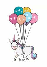 unicorn girl Birthday Card 10735 created by Amanda