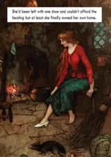 Funny Vintage New Home Card - Feminism - Couldn't Afford Heating But At Least She Finally Owned Her Own Home created by Pack a Punch Designs
