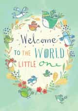 Welcome to the World Little One New Baby Birds and Flowers card created by Kate Chesterton
