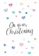 Hearts heart Christening Card 10230 created by Uniquely Yours