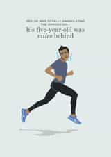 man running Just because Card 10868 created by Tess Cards