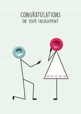 Engagement card - Stick figure illustrations - congratulations created by mrs L cards
