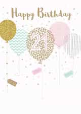 Classic 21st Birthday Card - For Her - Balloons created by Paper Yay