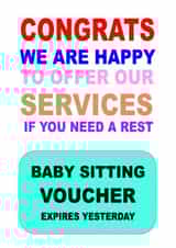 Funny Christening card Baby shower card Very Funny new baby. baby announcement,new baby,Expecting Card,baptism card,new born card,baby born chritening Card 33132 created by Rebecca McNamara