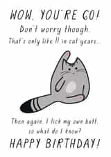 sixty 60 Birthday Card 9783 created by Miümi Cat