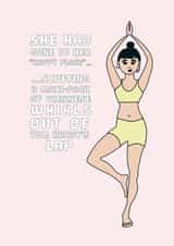 Tom Hardy yoga birthday card created by Tess Cards