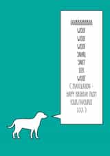 Favourite dog birthday card created by Adam Regester