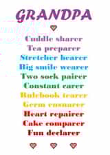 Heartfelt Birthday Card - For Grandpa - Poem created by Designer Poems