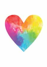 Pretty Watercolour Rainbow Heart Anniversary Card / Valentines Day Card created by Darwin Designs